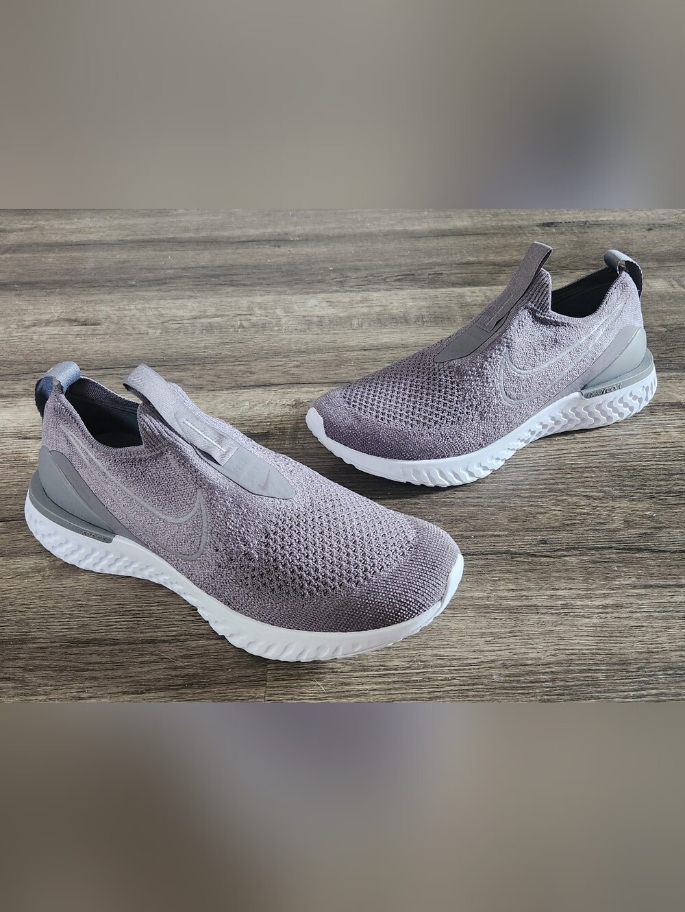 *BRAND NEW* Nike Epic Phantom React Flyknit Icon Slip On Sz 8 Gunsmoke Grey Gray